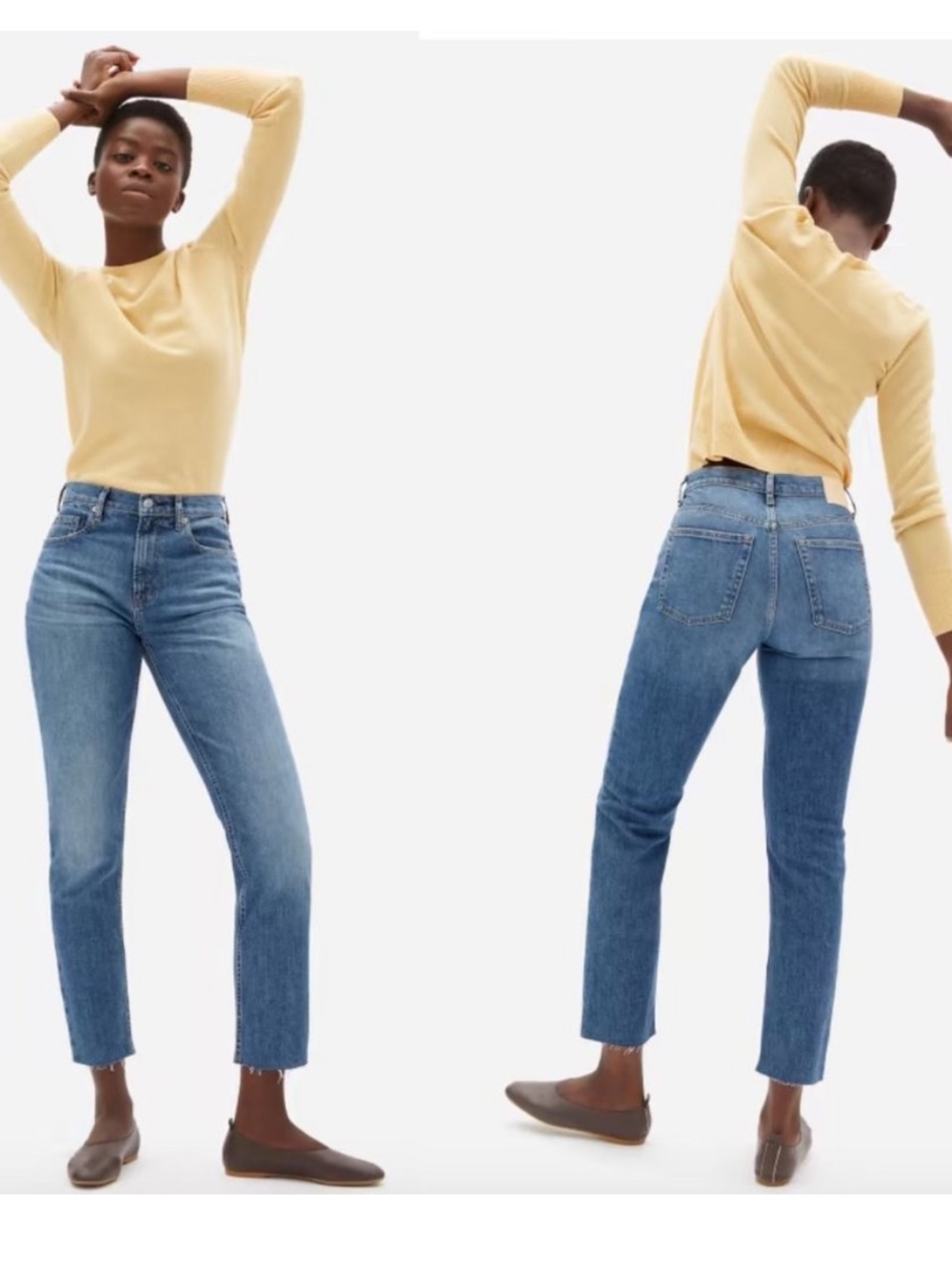 Everlane The 90’s Cheeky Straight-Leg Jeans Organic Cotton Size 31 Raw Hem